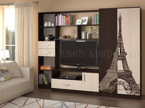 Гостиная Магия с Башней Венге/Белфорт (Ш-2600 × В-2000 × Г-520 мм)