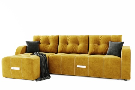 Диван Угловой Сан-Франциско Ножками-Кубышками Ш-2670 х Г-1570 х В-800 мм/Спальное место Ш-1570 х Г-2270 мм