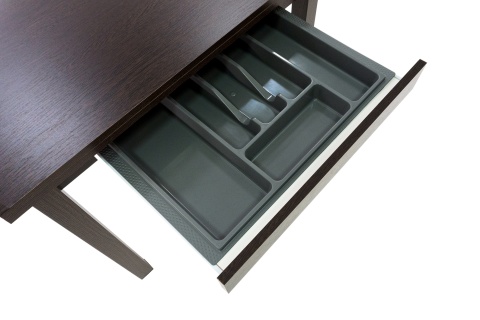 Стол обеденный раскладной с ящиком венге