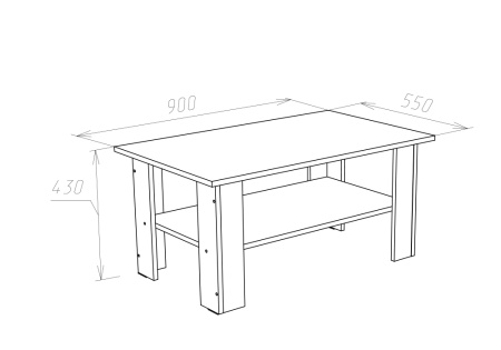 Журнальный стол Лофт 0.9 м дуб сонома