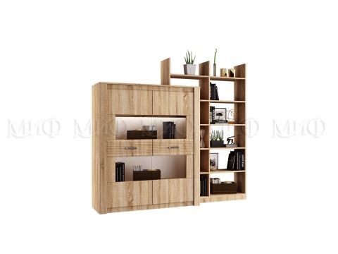 Шкаф для Посуды Тиона Сонома (Ш-2060 мм x В-1856 мм x Г-438 мм)