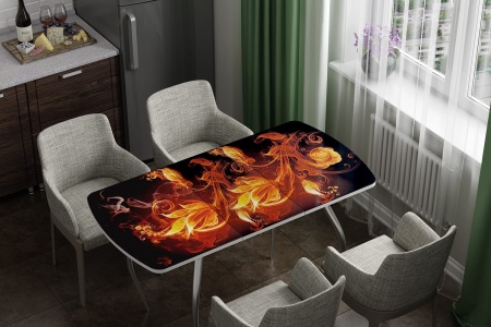 Стол Обеденный Раздвижной Бочонок Фотопечать (Ш-1100/1400 х Г-700 х В-760 мм)/Разные Цвета